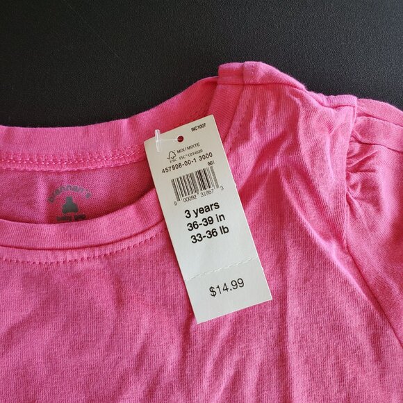 New Set of 2 Baby Gap Girls Long Sleeve Pink T Shirt Size 3 Years. - Picture 3 of 5